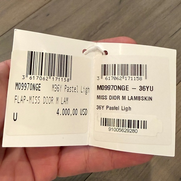 Miss Dior Lampskin- Flap bag size M color Pastel Light - Picture 9 of 11